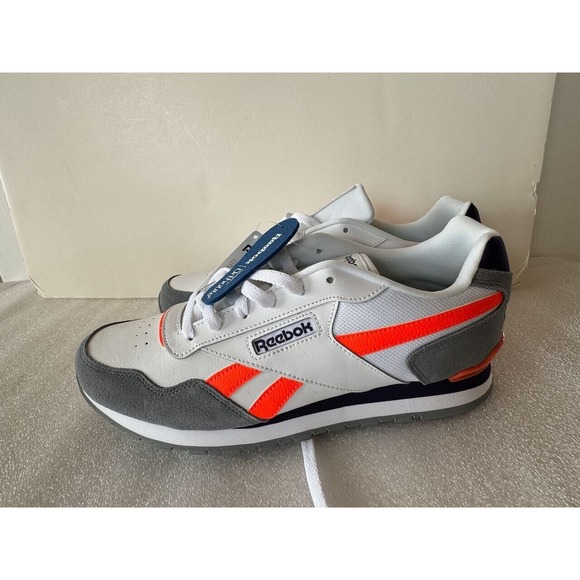 Mens Reebok Classic Harman Run Sneakers Shoes Retro Neon Fluorescent Orange 10.5 - Picture 3 of 7